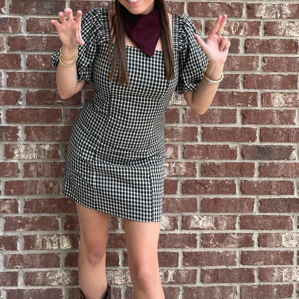 Fancy d boutique Black and white gingham dress - Picture 3 of 3